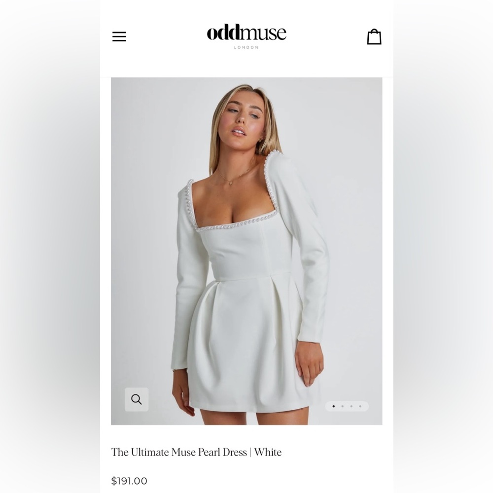 Odd Muse - The Ultimate Muse Pearl Dress | White